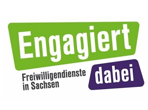 Logo der Fachstelle Freiwilligendienste in Sachsen.